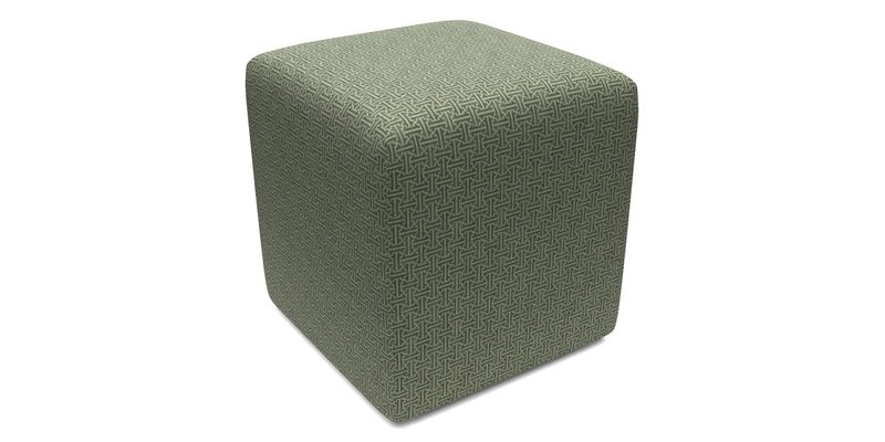Cube Footstool in Peruvian homespun fabric