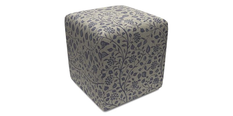 Cube Footstool in Peruvian homespun fabric