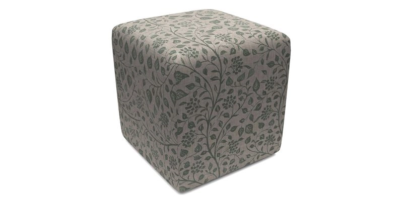 Cube Footstool in Peruvian homespun fabric
