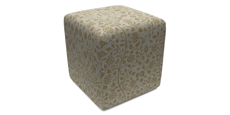 Cube Footstool in Peruvian homespun fabric