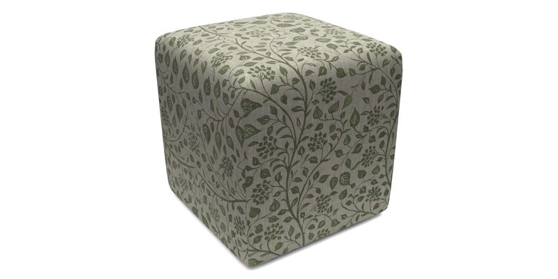 Cube Footstool in Peruvian homespun fabric