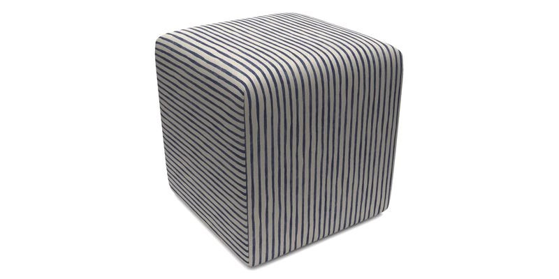 Cube Footstool in Peruvian homespun fabric