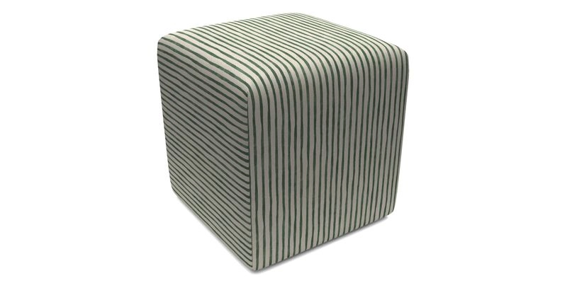 Cube Footstool in Peruvian homespun fabric