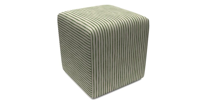 Cube Footstool in Peruvian homespun fabric