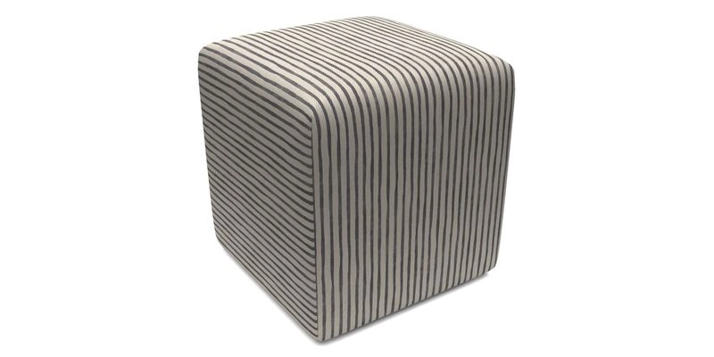 Cube Footstool in Peruvian homespun fabric