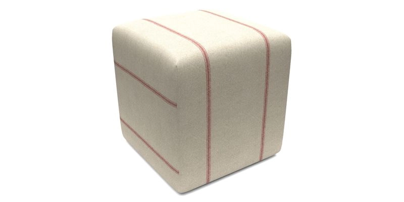 Cube Footstool in Peruvian homespun fabric