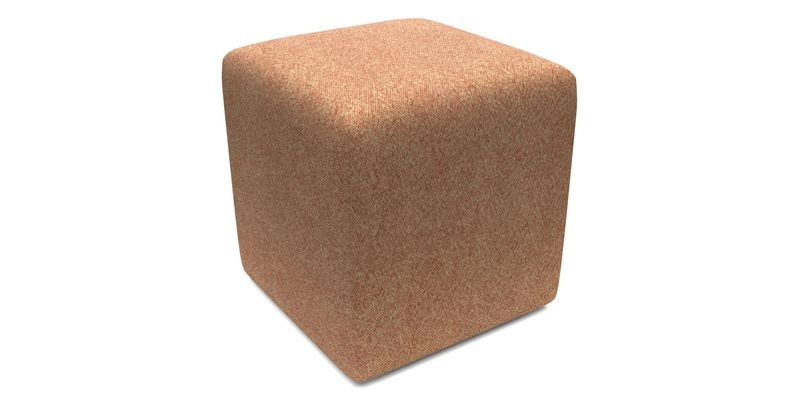 Cube Footstool in Peruvian homespun fabric