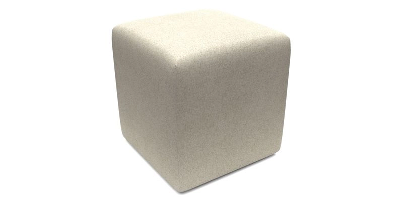 Cube Footstool in Peruvian homespun fabric
