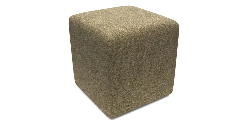 Cube Footstool in Peruvian homespun fabric
