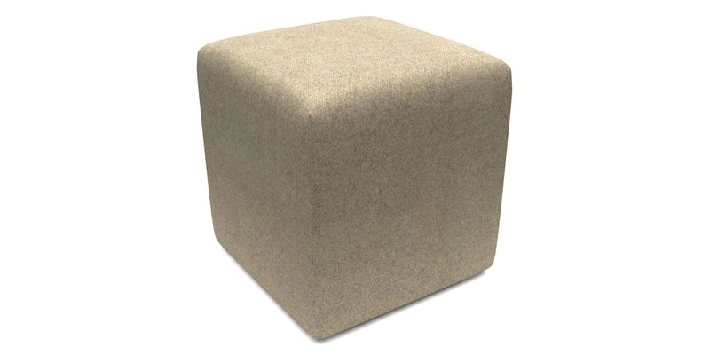 Cube Footstool in Peruvian homespun fabric