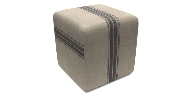 Cube Footstool in Peruvian homespun fabric