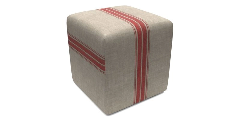 Cube Footstool in Peruvian homespun fabric