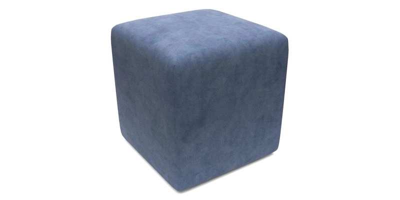 Cube Footstool in Peruvian homespun fabric