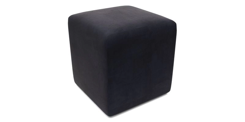 Cube Footstool in Peruvian homespun fabric