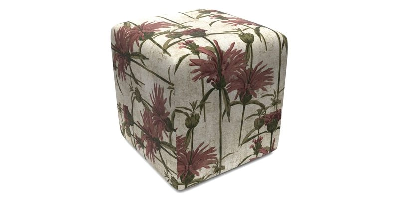 Cube Footstool in Peruvian homespun fabric