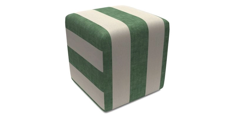 Cube Footstool in Peruvian homespun fabric