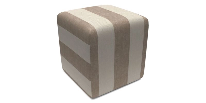 Cube Footstool in Peruvian homespun fabric
