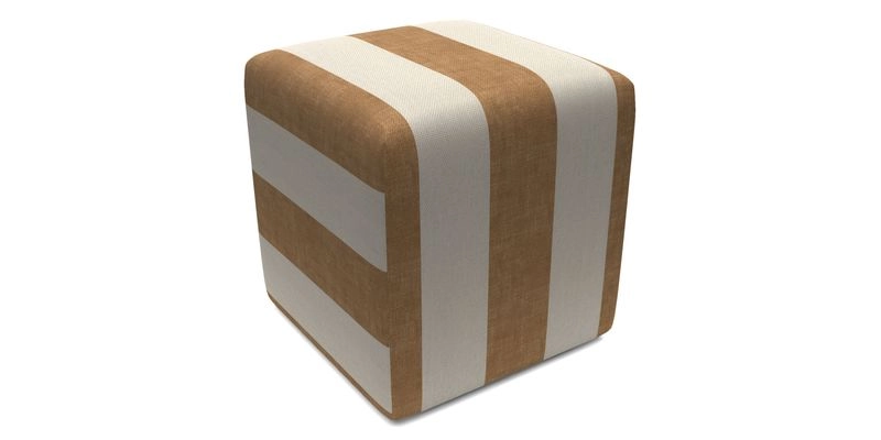 Cube Footstool in Peruvian homespun fabric