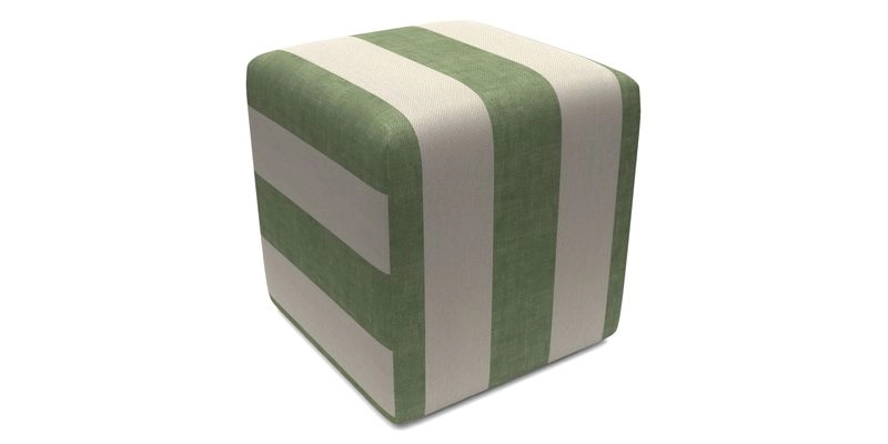 Cube Footstool in Peruvian homespun fabric