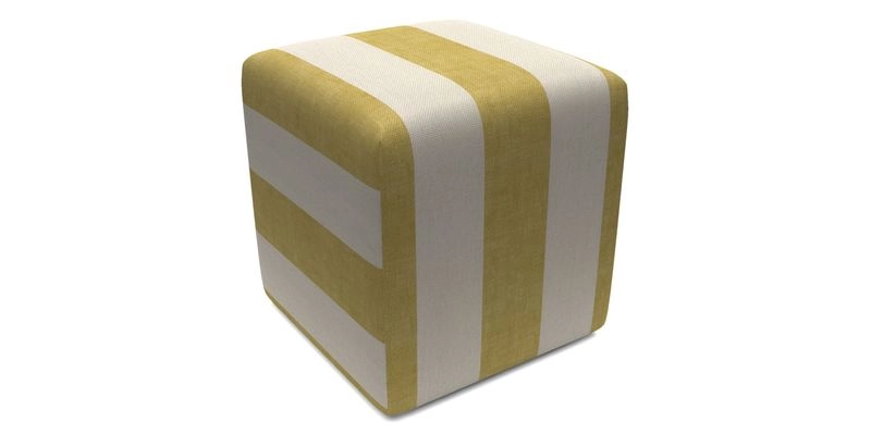 Cube Footstool in Peruvian homespun fabric