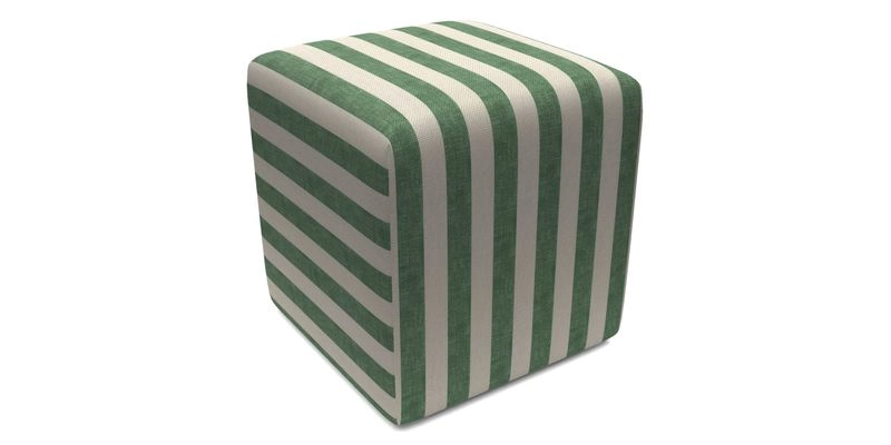 Cube Footstool in Peruvian homespun fabric