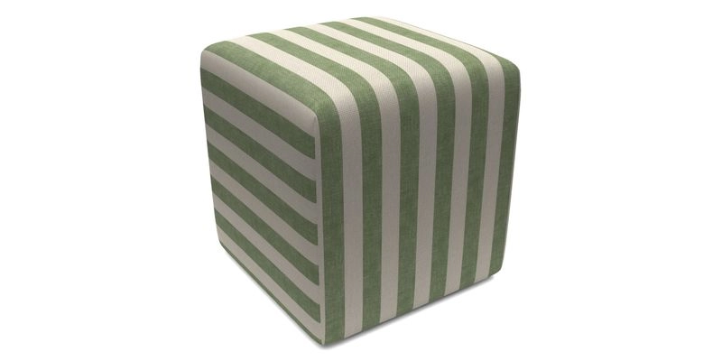 Cube Footstool in Peruvian homespun fabric
