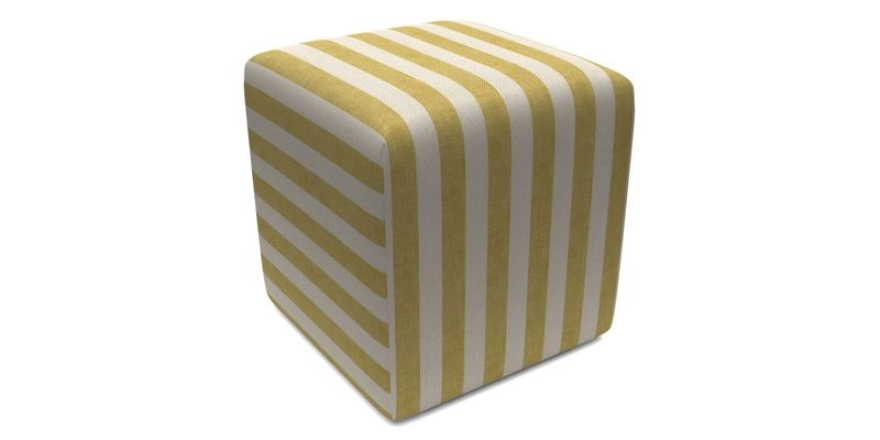 Cube Footstool in Peruvian homespun fabric