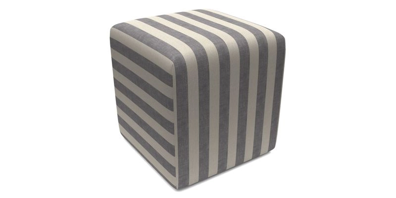 Cube Footstool in Peruvian homespun fabric