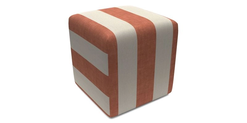 Cube Footstool in Peruvian homespun fabric