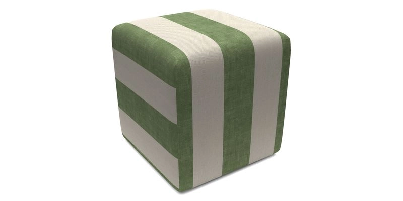 Cube Footstool in Peruvian homespun fabric