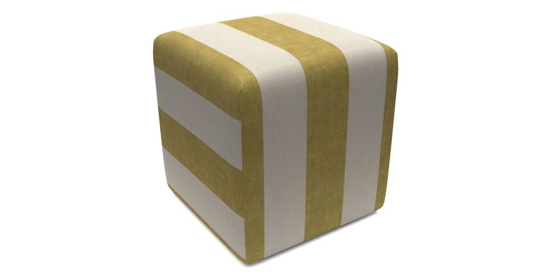 Cube Footstool in Peruvian homespun fabric