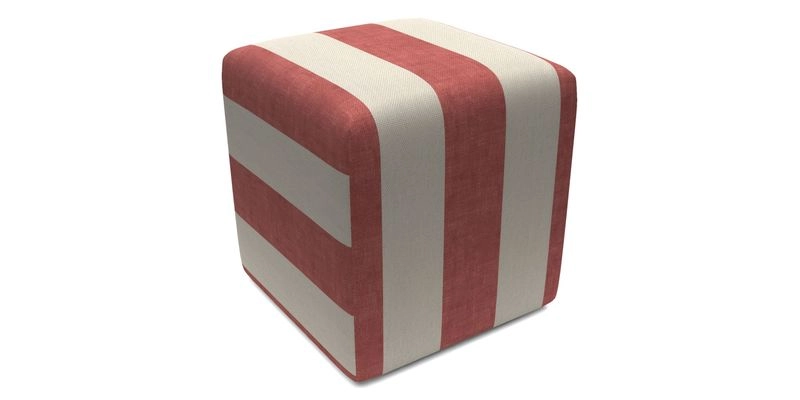 Cube Footstool in Peruvian homespun fabric