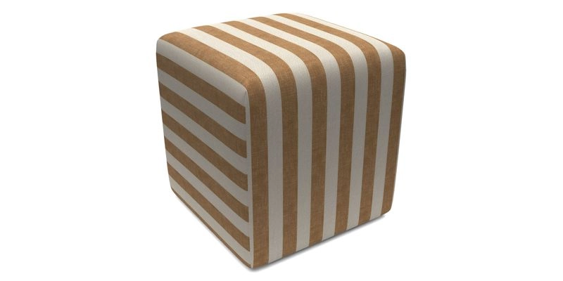 Cube Footstool in Peruvian homespun fabric
