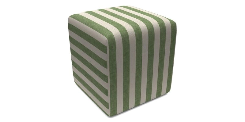 Cube Footstool in Peruvian homespun fabric