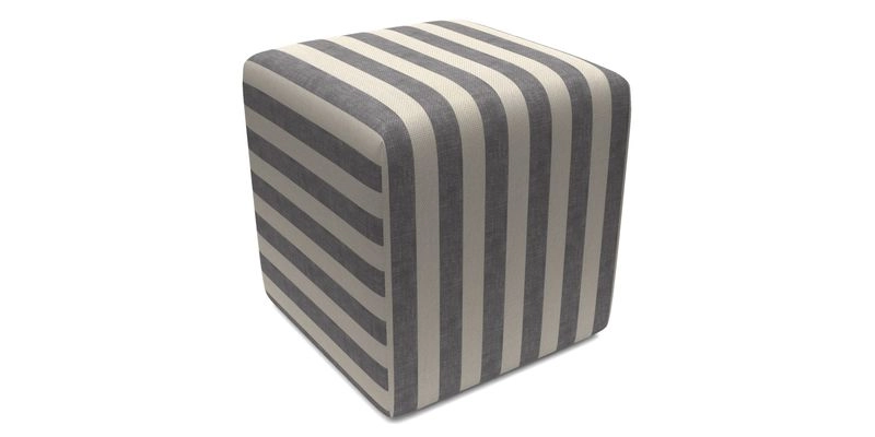 Cube Footstool in Peruvian homespun fabric
