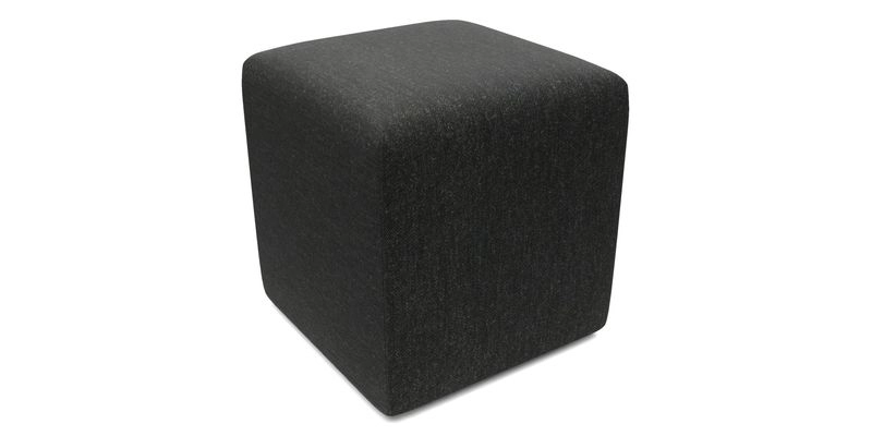 Cube Footstool in Peruvian homespun fabric