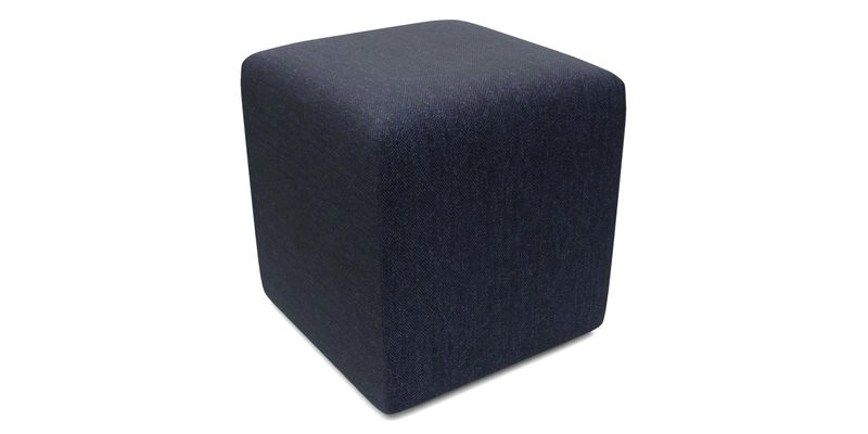 Cube Footstool in Peruvian homespun fabric
