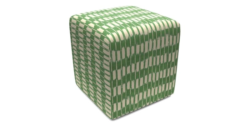 Cube Footstool in Peruvian homespun fabric