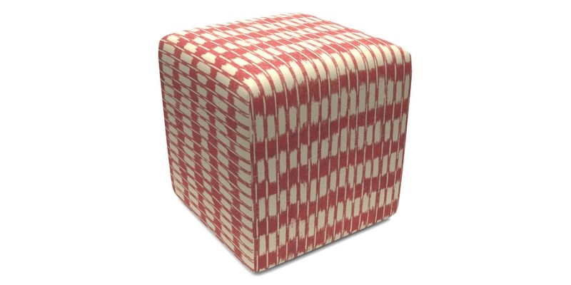 Cube Footstool in Peruvian homespun fabric