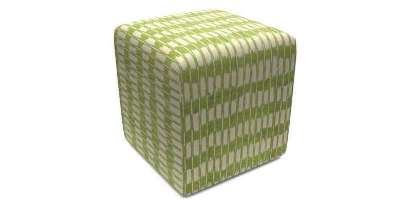 Cube Footstool in Peruvian homespun fabric