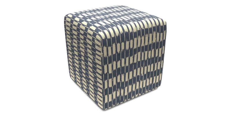 Cube Footstool in Peruvian homespun fabric