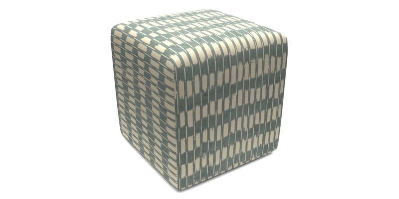 Cube Footstool in Peruvian homespun fabric