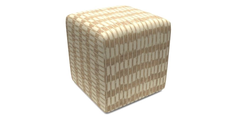 Cube Footstool in Peruvian homespun fabric