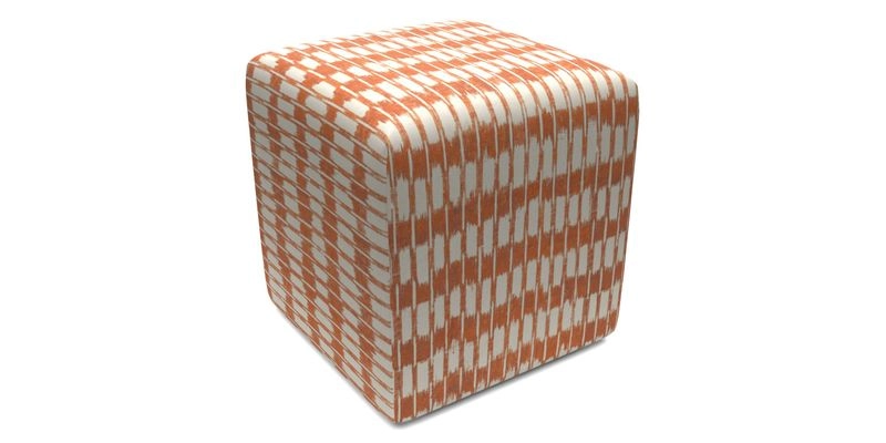 Cube Footstool in Peruvian homespun fabric