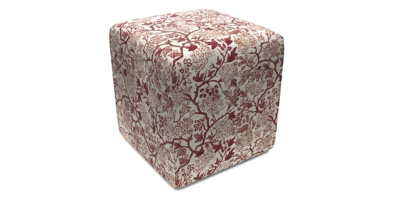 Cube Footstool in Peruvian homespun fabric