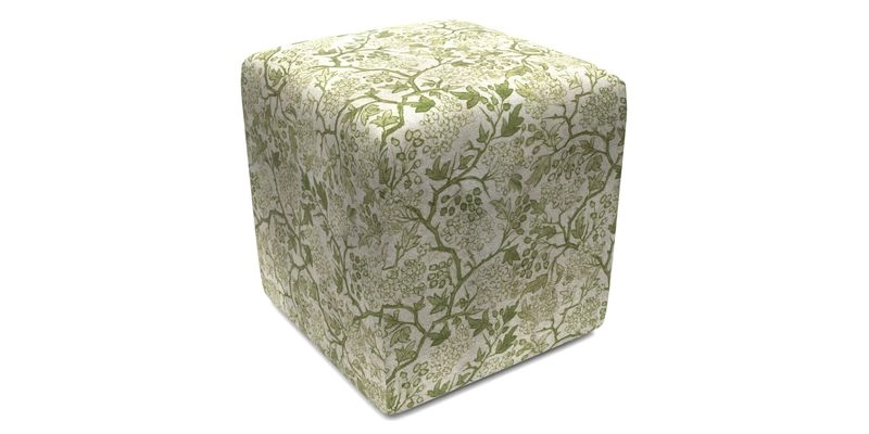 Cube Footstool in Peruvian homespun fabric
