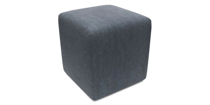 Cube Footstool in Peruvian homespun fabric