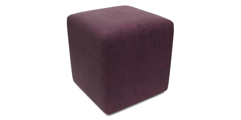 Cube Footstool in Peruvian homespun fabric