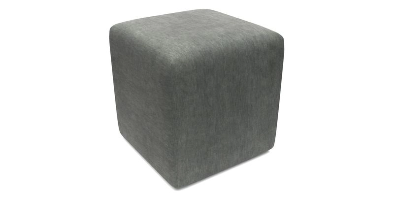 Cube Footstool in Peruvian homespun fabric
