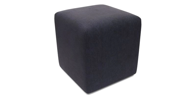 Cube Footstool in Peruvian homespun fabric